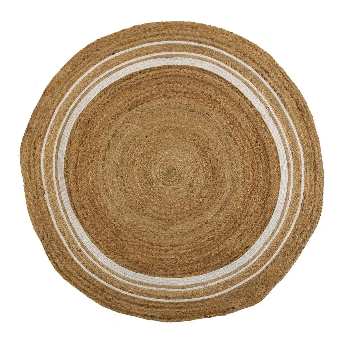 Tapis versa rayures o 120 cm rotin jute_2144. DIAYTAR COTE D'IVOIRE - Là où Chaque Produit a son Histoire. Découvrez notre gamme de produits, chacun portant en lui le récit de l'artisanat et de la passion, pour vous offrir une expérience de shopping authentique.