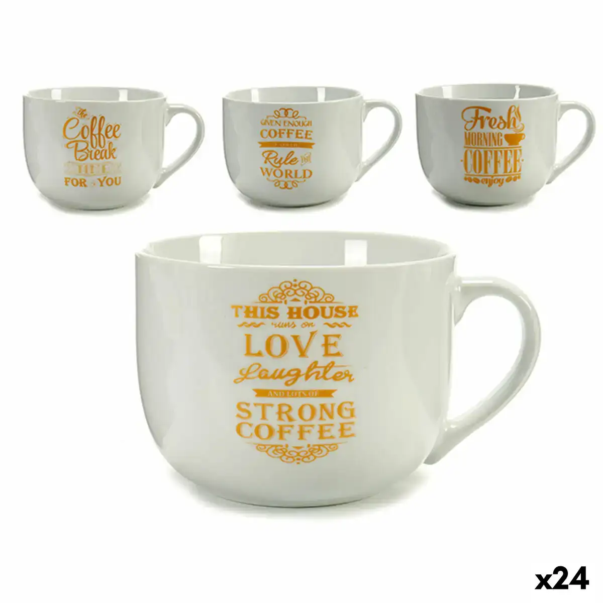Tasse coffee porcelaine dore blanc 500 ml 24 unites_1672. DIAYTAR COTE D'IVOIRE - Votre Destination pour un Shopping Inoubliable. Naviguez à travers notre catalogue et choisissez des produits qui vous marquent par leur originalité.