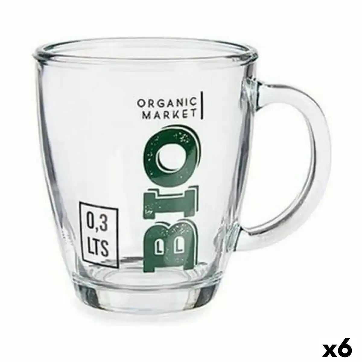 Tasse mug bio transparent verre 6 unites 320 ml _7796. DIAYTAR COTE D'IVOIRE - Où Choisir est un Acte d'Amour pour le Côte d'Ivoire. Explorez notre boutique en ligne et choisissez des articles qui célèbrent la culture et l'artisanat du pays.