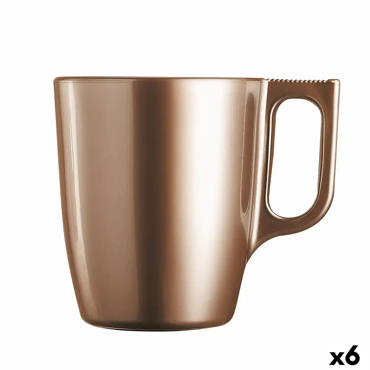 Tasse mug luminarc flashy marron clair 250 ml verre 6 unites _8315. DIAYTAR COTE D'IVOIRE - Là où Choisir est une Célébration de l'Artisanat. Explorez notre gamme variée et choisissez des produits qui incarnent la tradition et le talent des artisans du Côte d'Ivoire.