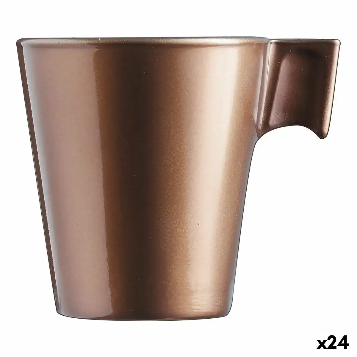 Tasse mug luminarc flashy marron clair 80 ml verre 24 unites _6644. DIAYTAR COTE D'IVOIRE - Là où Chaque Produit a son Propre Éclat. Explorez notre boutique en ligne et trouvez des articles qui ajoutent de la brillance à votre quotidien.