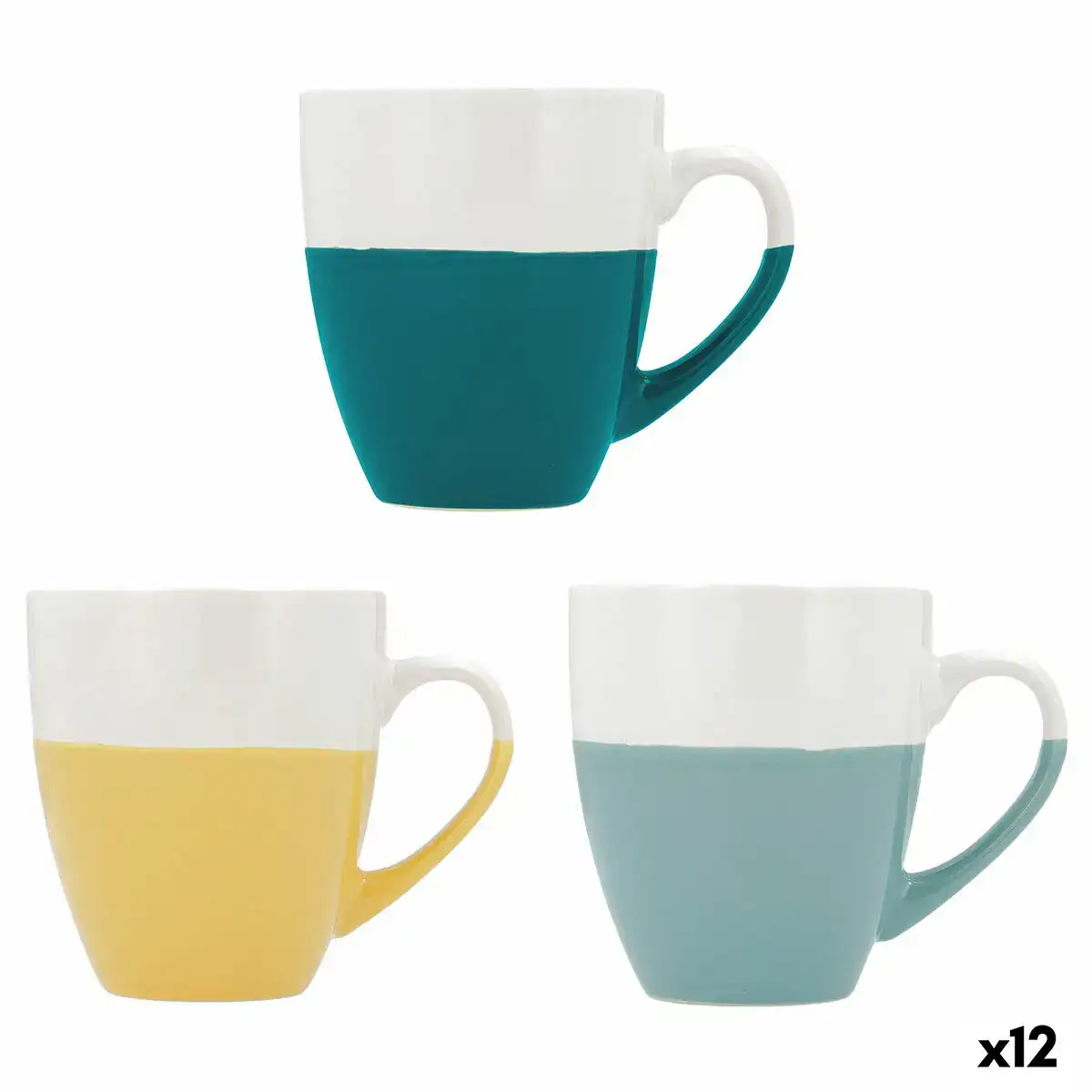 Tasse quid viba petit dejeuner bicolore ceramique 400 ml 12 unites _1985. DIAYTAR COTE D'IVOIRE - Où la Tradition Renouvelée Rencontre l'Innovation. Explorez notre gamme de produits qui fusionnent l'héritage culturel avec les besoins contemporains.