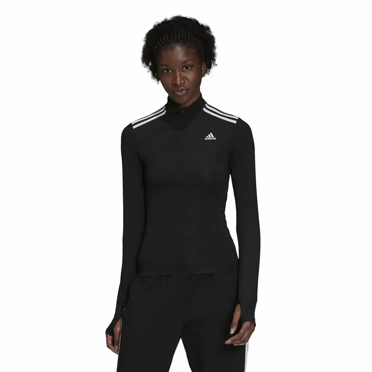 Tee shirt manches longues femme ziper 3 4 adidas hyperglam noir_8317. DIAYTAR COTE D'IVOIRE - Là où Chaque Produit Est une Trouvaille. Explorez notre sélection minutieuse et découvrez des articles qui correspondent à votre style de vie et à vos aspirations.