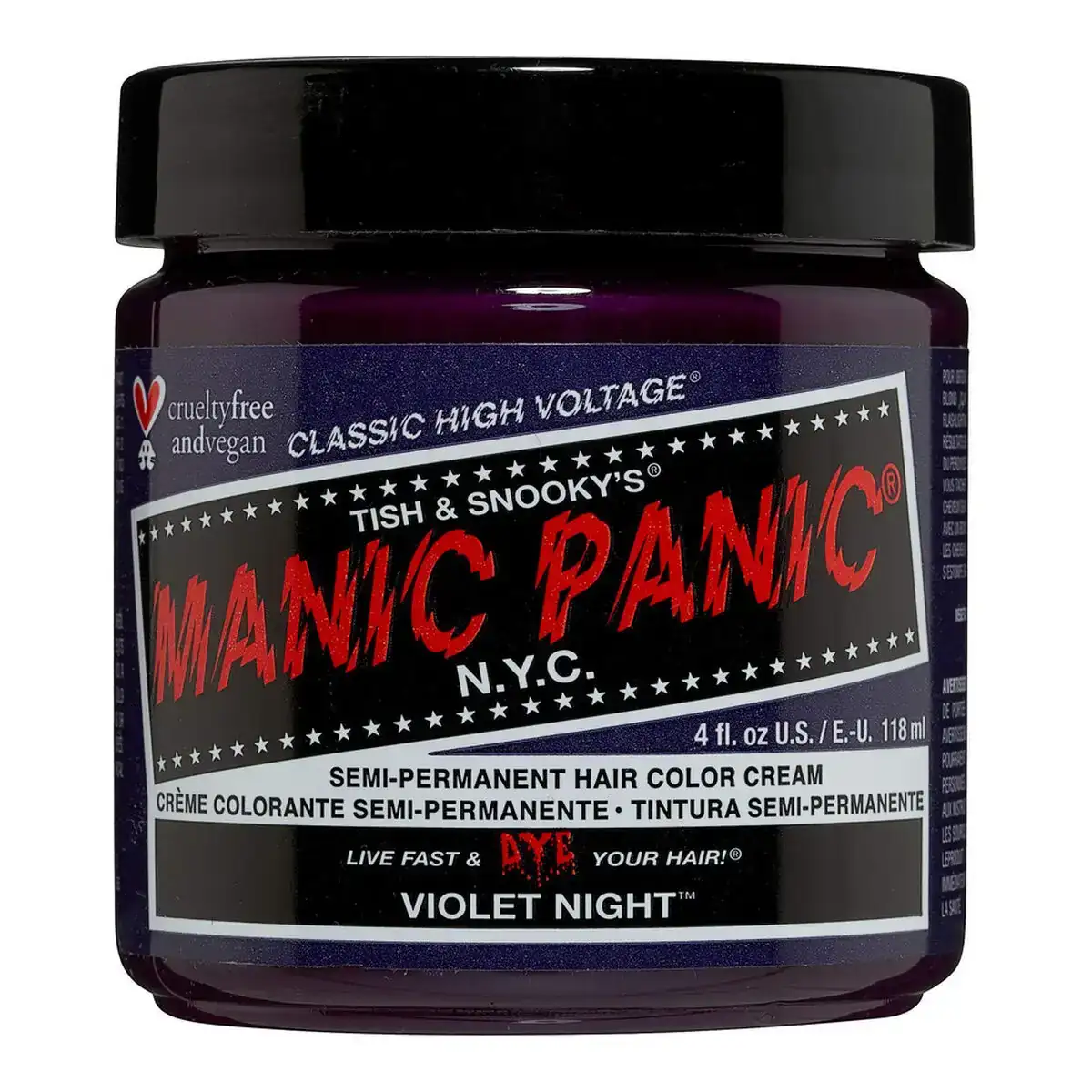 Teinture permanente classic manic panic violet night 118 ml _4246. DIAYTAR COTE D'IVOIRE - Là où Chaque Achat a du Sens. Explorez notre gamme et choisissez des produits qui racontent une histoire, du traditionnel au contemporain.