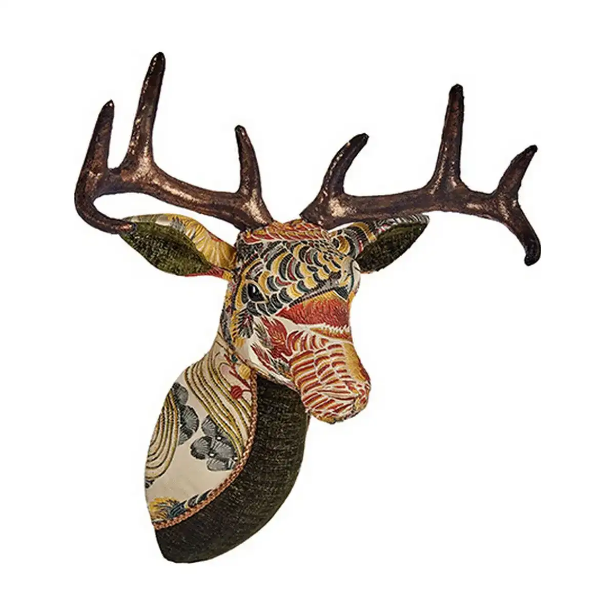 Tete cerf de noel multicouleur 70 cm synthetique_4960. DIAYTAR COTE D'IVOIRE - Où Choisir est un Acte d'Amour pour le Côte d'Ivoire. Explorez notre boutique en ligne et choisissez des articles qui célèbrent la culture et l'artisanat du pays.