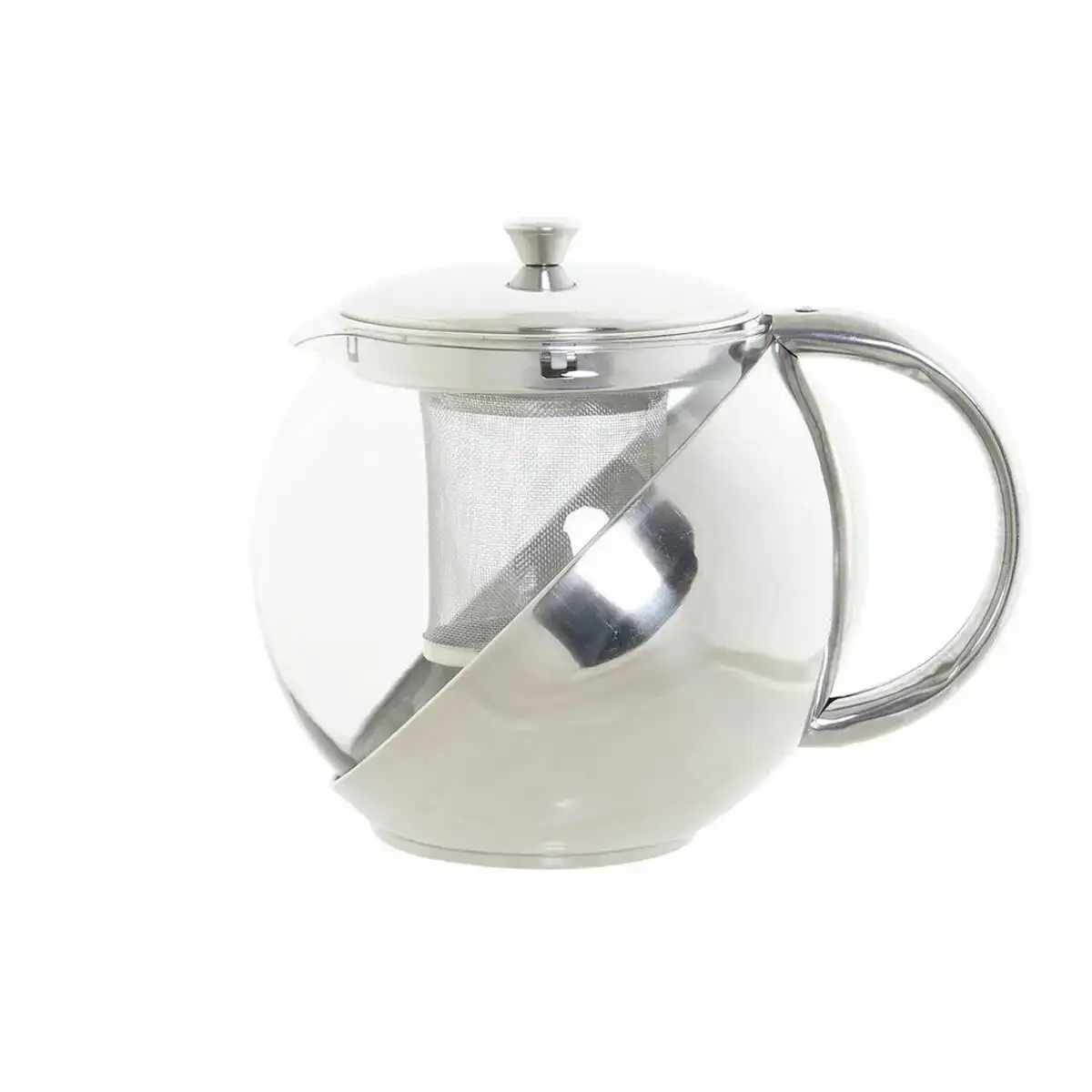 Theiere dkd home decor argente acier inoxydable verre plastique 18 x 13 x 15 cm_3357. DIAYTAR COTE D'IVOIRE - Où le Shopping Devient une Aventure Culturelle. Plongez dans notre univers de produits qui célèbrent l'héritage et l'artisanat du Côte d'Ivoire.