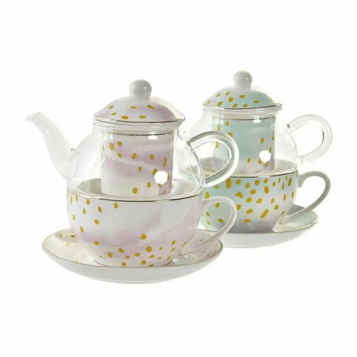 Theiere dkd home decor verre porcelaine rose transparent blanc vert 2 unites _4495. DIAYTAR COTE D'IVOIRE - Là où les Possibilités sont Infinies. Parcourez nos catégories et laissez-vous séduire par des produits qui enrichiront votre quotidien, du pratique à l'esthétique.