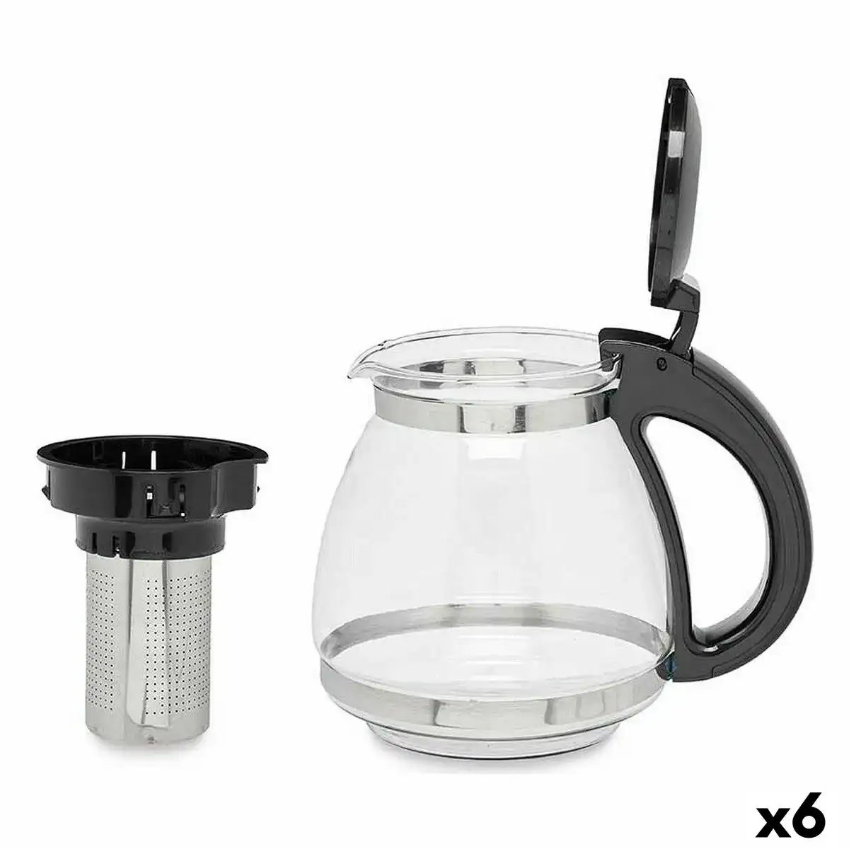 Theiere transparent noir plastique verre 1 5 l 6 unites _6498. DIAYTAR COTE D'IVOIRE - Où Choisir est un Plaisir Responsable. Explorez notre boutique en ligne et adoptez des produits qui reflètent notre engagement envers la durabilité.