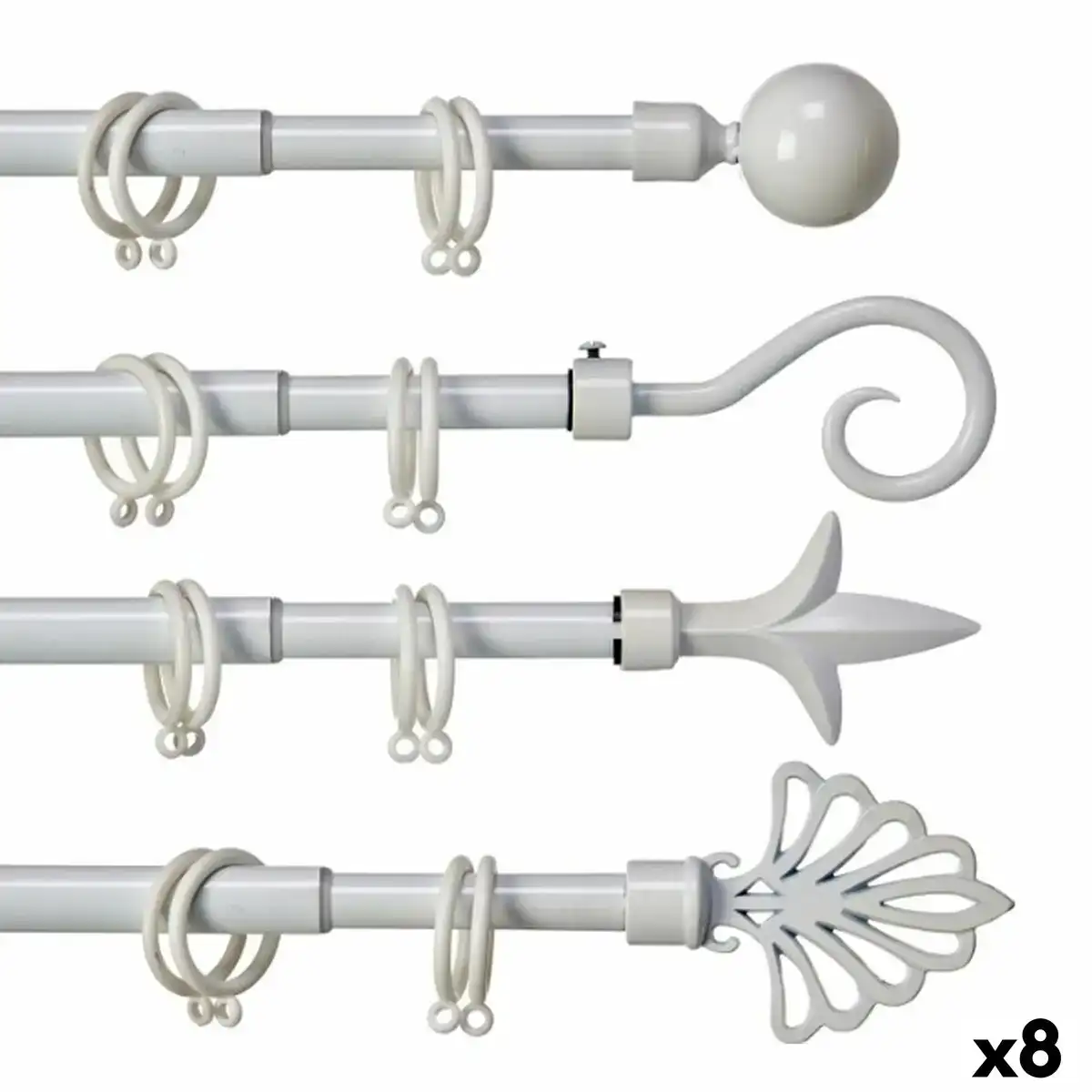 Tringle a rideau extensible blanc fer 5 x 122 x 5 cm 8 unites _1714. DIAYTAR COTE D'IVOIRE - Où Chaque Détail Compte. Naviguez à travers notre gamme variée et choisissez des articles qui ajoutent une touche spéciale à votre quotidien, toujours avec qualité et style.