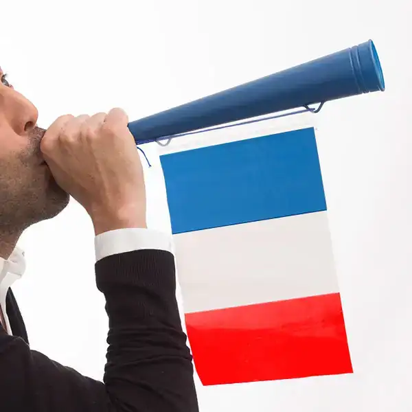 Trompette drapeau de la france_2448. DIAYTAR COTE D'IVOIRE - Votre Destination Shopping pour Tous. Parcourez notre boutique en ligne et découvrez une variété de produits pour satisfaire tous vos besoins et désirs.