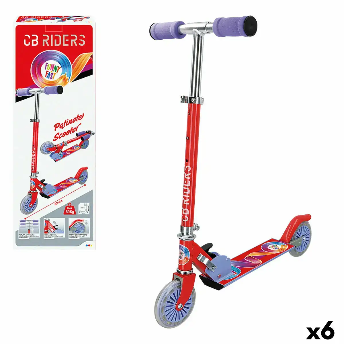 Trottinette colorbaby rouge 6 unites_9149. DIAYTAR COTE D'IVOIRE - Votre Escapade Shopping Virtuelle. Explorez notre boutique en ligne et dénichez des trésors qui évoquent la culture et le savoir-faire sénégalais, un clic à la fois.