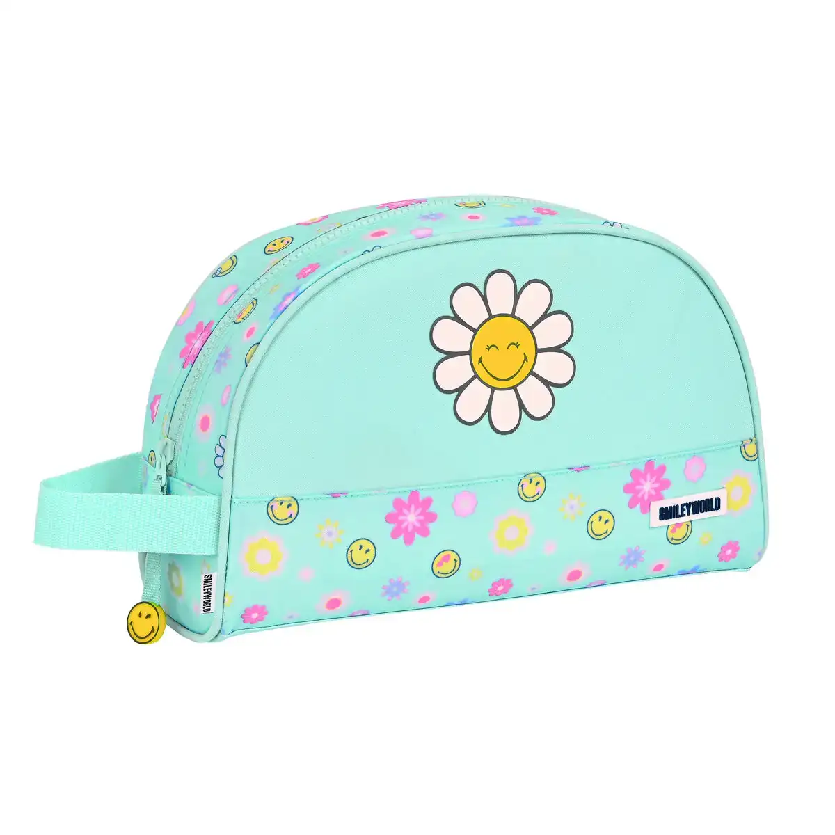 Trousse de toilette smiley summer fun turquoise 28 x 18 x 10 cm _2133. DIAYTAR COTE D'IVOIRE - Où Choisir est un Acte d'Amour pour le Côte d'Ivoire. Explorez notre boutique en ligne et choisissez des articles qui célèbrent la culture et l'artisanat du pays.