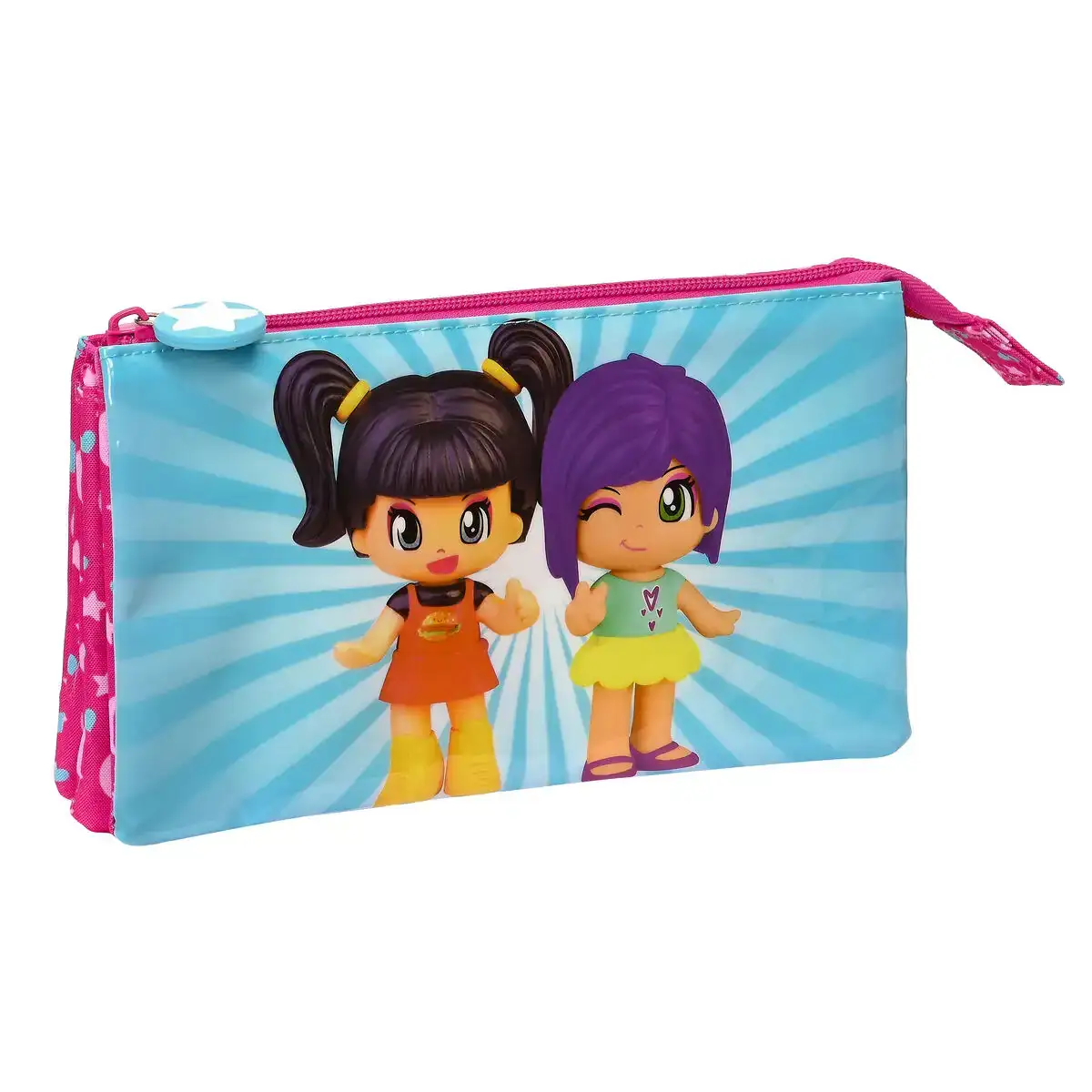 Trousse fourre tout double pinypon bleu rose 22 x 12 x 3 cm_6218. Bienvenue chez DIAYTAR COTE D'IVOIRE - Où Chaque Achat est un Geste d'Amour. Découvrez notre sélection minutieuse et choisissez des articles qui témoignent de votre passion.