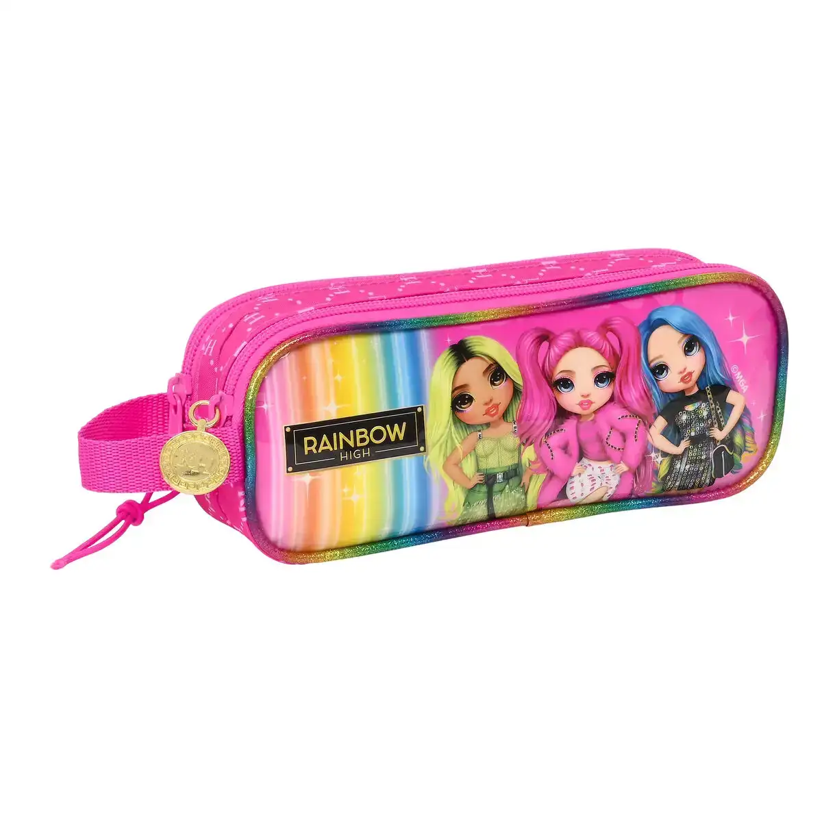 Trousse fourre tout double rainbow high fuchsia 21 x 8 x 6 cm _5889. DIAYTAR COTE D'IVOIRE - Là où Chaque Achat a du Sens. Explorez notre gamme et choisissez des produits qui racontent une histoire, du traditionnel au contemporain.