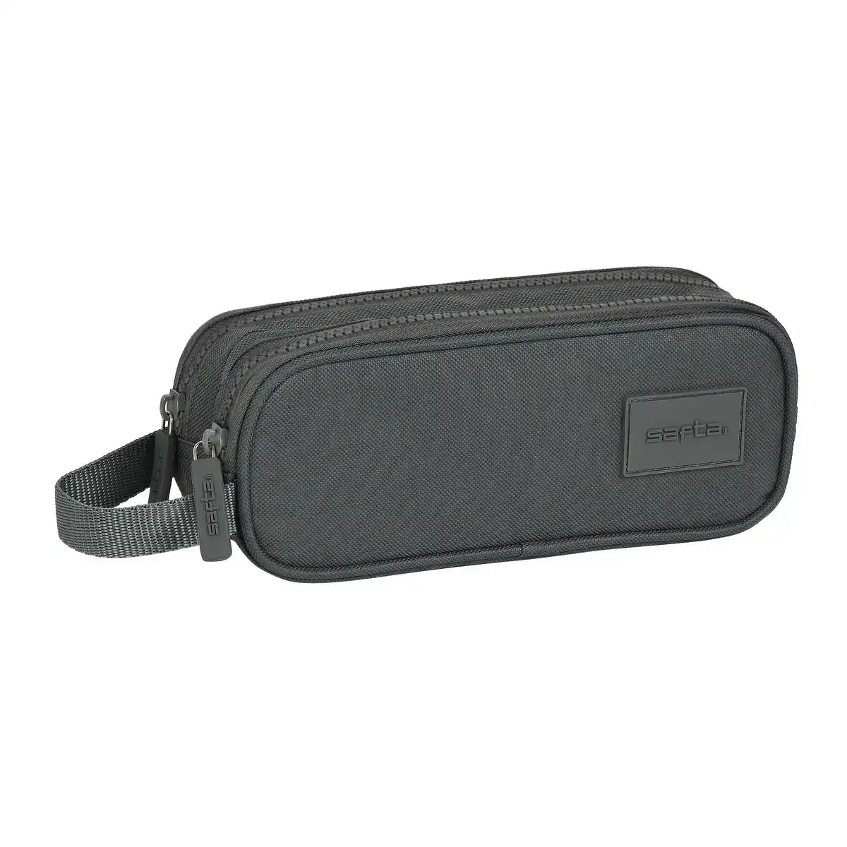 Trousse fourre tout double safta gris 21 x 8 x 6 cm_1457. DIAYTAR COTE D'IVOIRE - Où le Shopping est un Plaisir Engagé. Parcourez notre catalogue et choisissez des produits qui respectent vos valeurs et vos attentes.