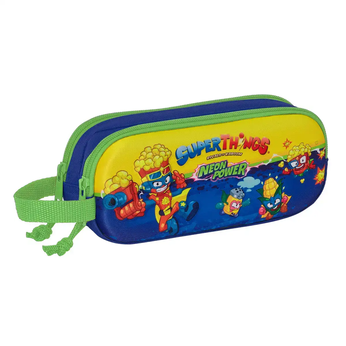 Trousse fourre tout double superthings 3d multicouleur 21 x 8 x 6 cm_8484. DIAYTAR COTE D'IVOIRE - Où Chaque Produit a son Histoire. Découvrez notre gamme de produits, chacun portant en lui le récit de l'artisanat et de la passion, pour vous offrir une expérience de shopping authentique.