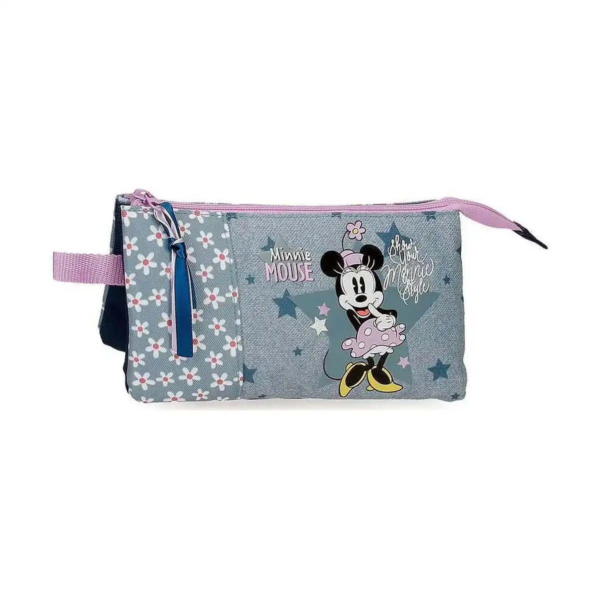 Trousse fourre tout triple minnie mouse style bleu 22 x 12 x 5 cm_9377. DIAYTAR COTE D'IVOIRE - Où l'Élégance se Mêle à l'Authenticité. Naviguez à travers notre boutique en ligne et choisissez des produits qui incarnent le style et la tradition du Côte d'Ivoire.