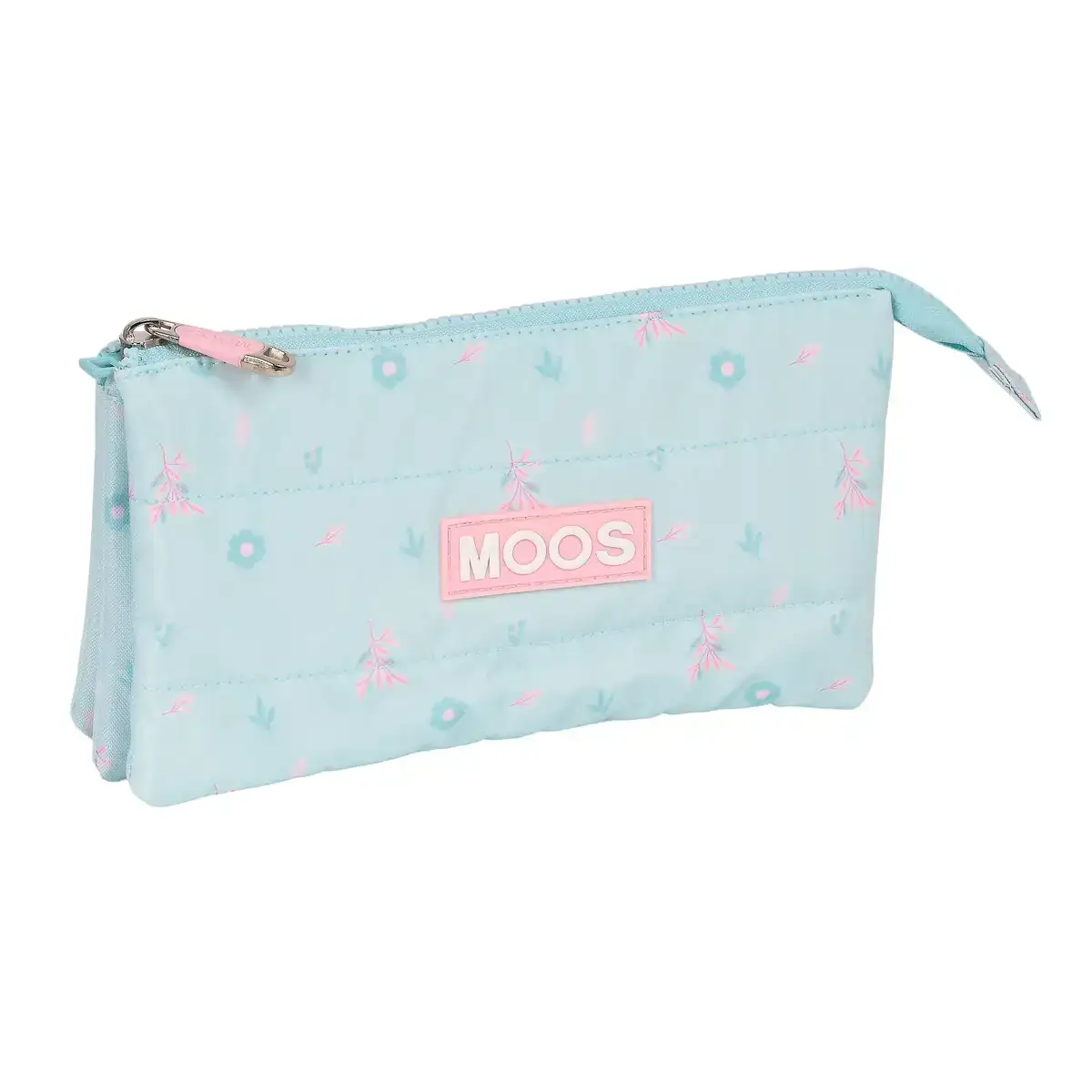 Trousse fourre tout triple moos garden turquoise 22 x 12 x 3 cm_2839. DIAYTAR COTE D'IVOIRE - L'Art de Vivre le Shopping Inspiré. Parcourez notre catalogue et choisissez des produits qui reflètent votre passion pour la beauté et l'authenticité.