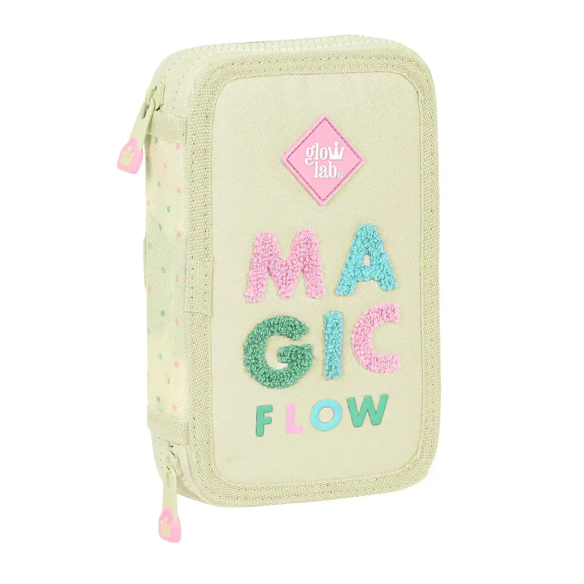 Trousse scolaire avec accessoires glow lab magic flow beige 12 5 x 19 5 x 4 cm 28 pieces _6489. DIAYTAR COTE D'IVOIRE - Votre Marché Virtuel au Côte d'Ivoire. Parcourez notre boutique en ligne pour trouver des trésors cachés, des articles indispensables du quotidien aux joyaux artistiques.