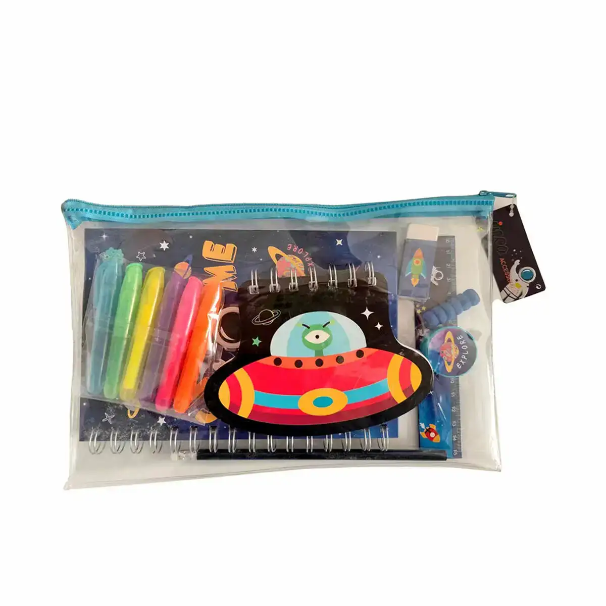 Trousse scolaire avec accessoires inca engin spatial 13 pieces _9377. DIAYTAR COTE D'IVOIRE - Où Choisir est un Acte d'Amour pour le Côte d'Ivoire. Explorez notre boutique en ligne et choisissez des articles qui célèbrent la culture et l'artisanat du pays.