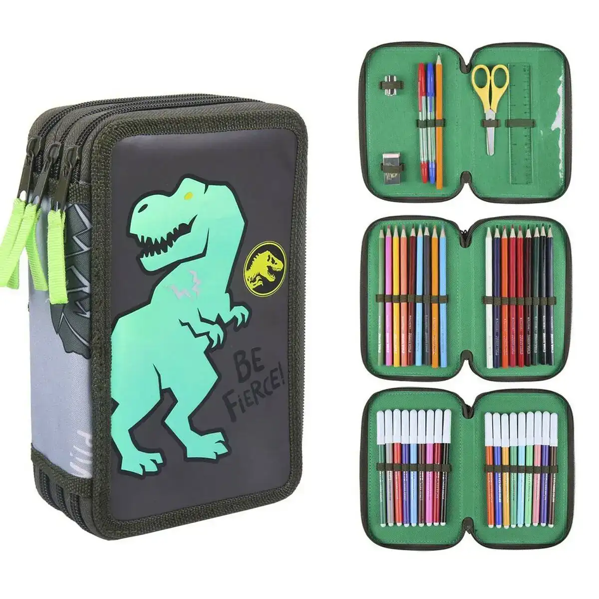 Trousse scolaire avec accessoires jurassic park trousse d ecolier vert fonce 12 5 x 6 5 x 19 5 cm _3029. DIAYTAR COTE D'IVOIRE - Votre Destination pour un Shopping Éclairé. Parcourez notre boutique en ligne pour découvrir des produits de qualité qui embelliront votre quotidien.