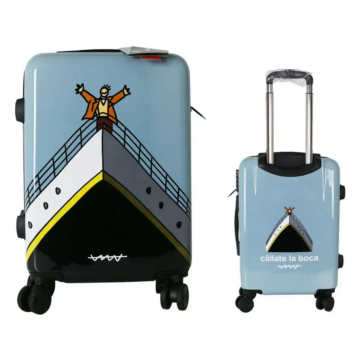 Valise cabine callate la boca titanic bleu 39 x 22 x 57 cm_5260. DIAYTAR COTE D'IVOIRE - L'Art de Choisir, l'Art de S'émerveiller. Explorez notre boutique en ligne et choisissez des articles qui éveillent votre sens de l'émerveillement.