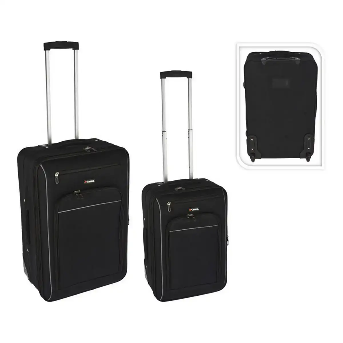 Valise ensemble de voyage noir polyester 2 pieces _1643. DIAYTAR COTE D'IVOIRE - Votre Portail Vers l'Élégance Accessible. Parcourez notre boutique en ligne pour découvrir des produits qui incarnent le luxe à des prix abordables.