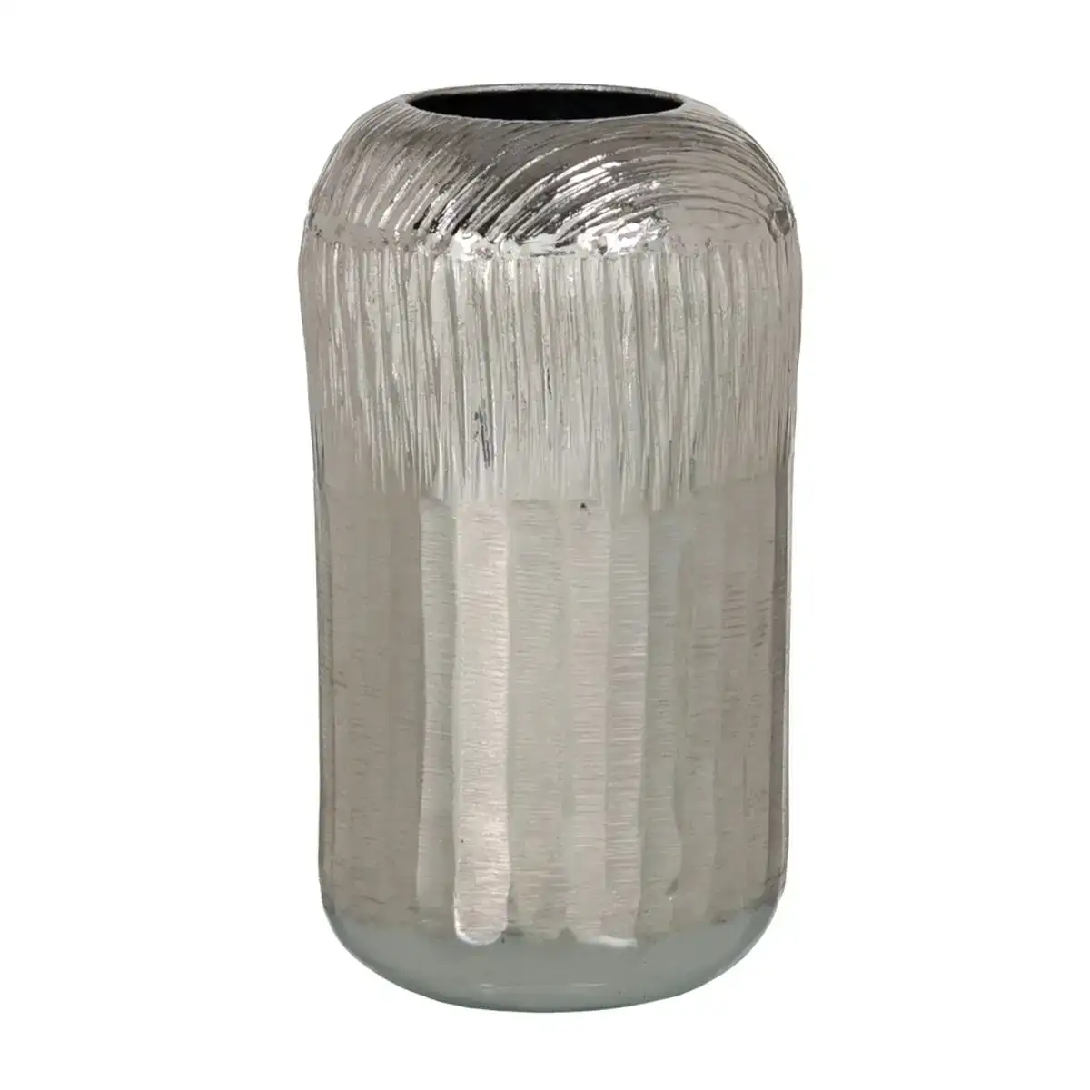 Vase 15 x 15 x 28 cm argent aluminium_8908. DIAYTAR COTE D'IVOIRE - Là où le Chic Rencontre la Tradition. Naviguez à travers notre catalogue et choisissez des produits qui équilibrent l'élégance intemporelle et l'innovation moderne.