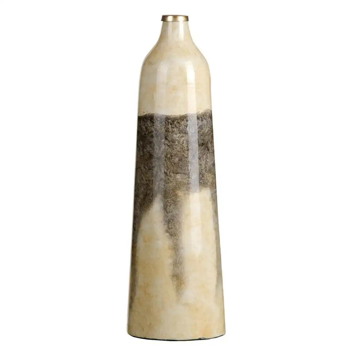 Vase 16 x 16 x 50 cm verre gris creme_8753. DIAYTAR COTE D'IVOIRE - Votre Plateforme pour un Shopping Inspiré. Explorez nos offres variées et découvrez des articles qui stimulent votre créativité et embellissent votre vie.