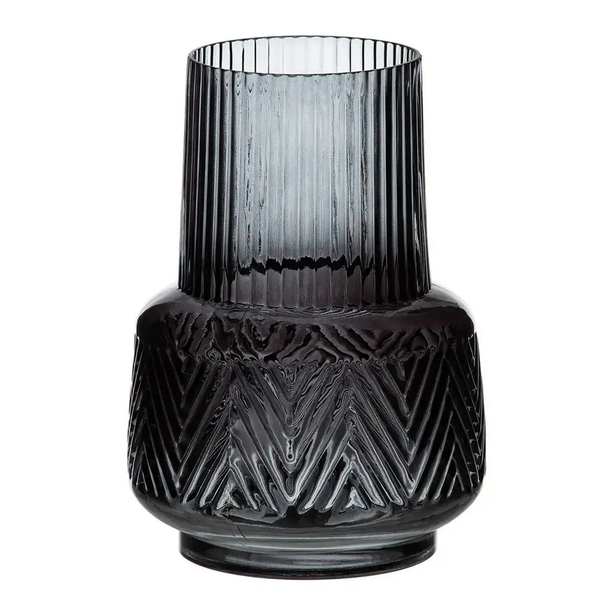 Vase 17 x 17 x 23 5 cm gris verre_7795. DIAYTAR COTE D'IVOIRE - L'Art de Vivre en Couleurs et en Styles. Parcourez notre sélection et trouvez des articles qui reflètent votre personnalité et votre goût pour la vie.