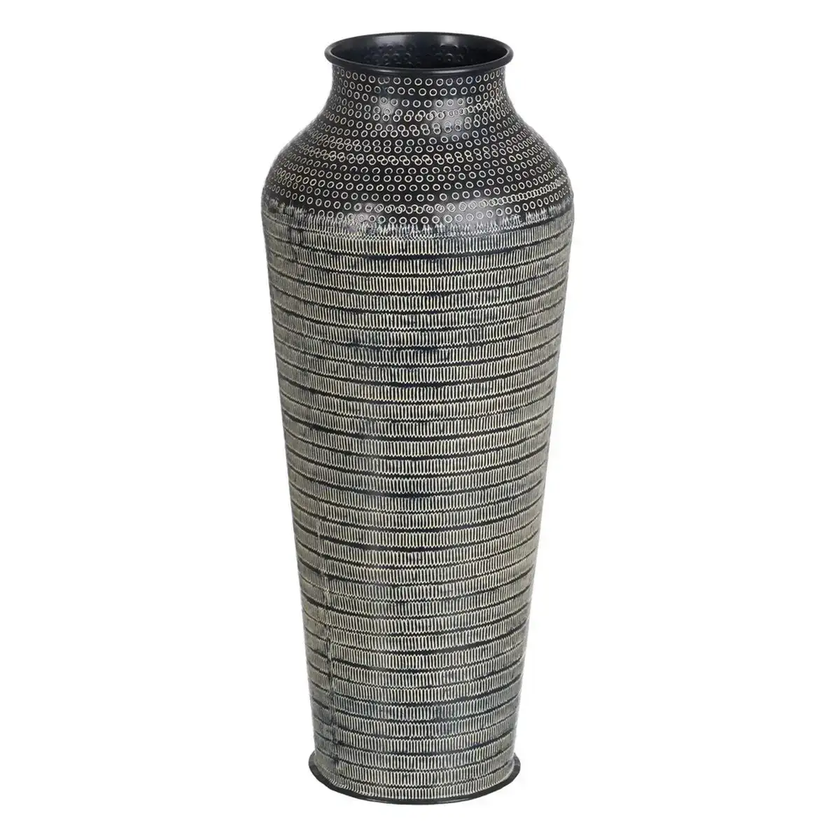 Vase 20 x 20 x 49 5 cm noir aluminium_8403. DIAYTAR COTE D'IVOIRE - Où l'Élégance se Mêle à l'Authenticité. Naviguez à travers notre boutique en ligne et choisissez des produits qui incarnent le style et la tradition du Côte d'Ivoire.