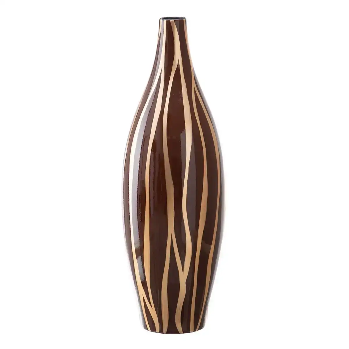 Vase 20 x 20 x 58 5 cm zebre ceramique dore marron_5607. DIAYTAR COTE D'IVOIRE - Où Choisir est une Célébration. Découvrez notre sélection de produits qui représentent la diversité et la joie du Côte d'Ivoire, à chaque étape de votre vie.