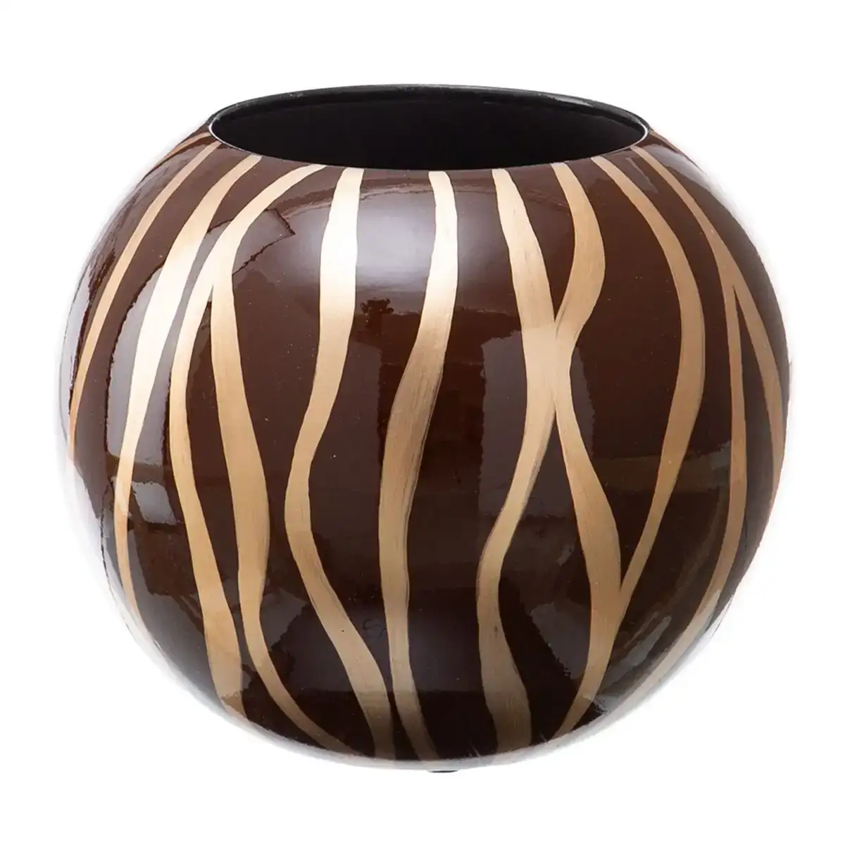 Vase 24 5 x 24 5 x 20 cm zebre ceramique dore marron_3581. Bienvenue chez DIAYTAR COTE D'IVOIRE - Où le Shopping Devient un Plaisir. Découvrez notre boutique en ligne et trouvez des trésors qui égaieront chaque jour de votre vie.