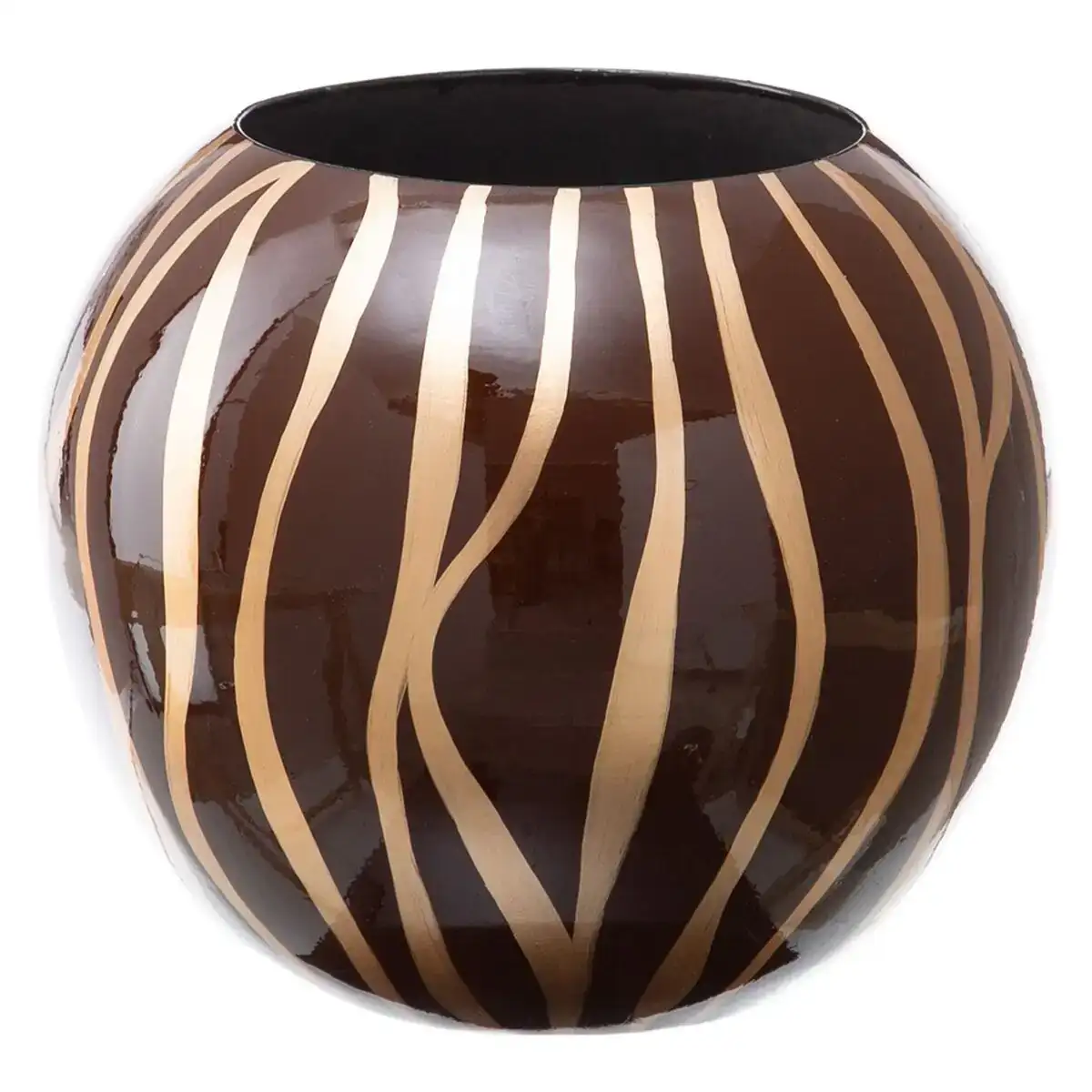 Vase 27 x 27 x 23 cm zebre ceramique dore marron_5146. DIAYTAR COTE D'IVOIRE - Votre Oasis de Shopping en Ligne. Explorez notre boutique et découvrez des produits qui ajoutent une touche de magie à votre quotidien.