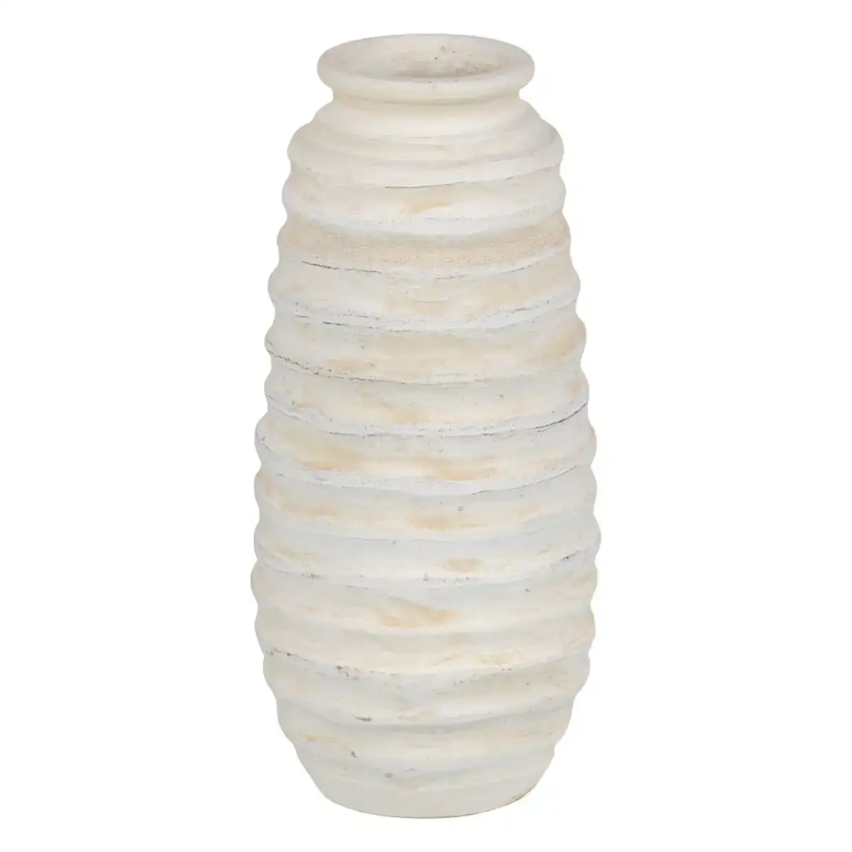 Vase creme ceramique 16 x 16 x 40 cm_9363. DIAYTAR COTE D'IVOIRE - Où Choisir est un Acte d'Amour pour le Côte d'Ivoire. Explorez notre boutique en ligne et choisissez des articles qui célèbrent la culture et l'artisanat du pays.