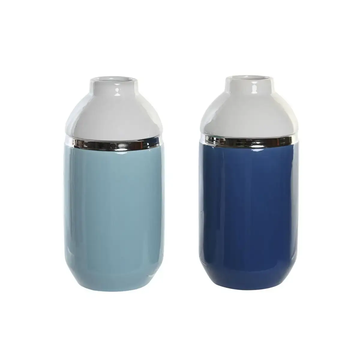 Vase dkd home decor 12 5 x 12 5 x 25 cm blanc bleu ciel blue marine gres 2 unites _8308. DIAYTAR COTE D'IVOIRE - Là où le Shopping devient une Fête des Sens. Plongez dans notre univers et choisissez des produits qui éveillent votre goût pour l'esthétique et l'authenticité.
