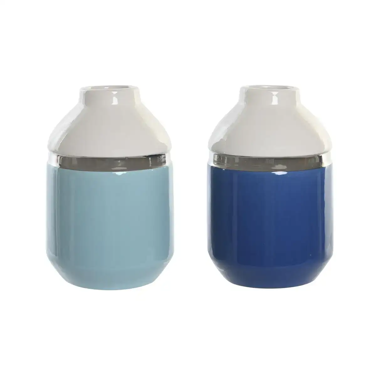 Vase dkd home decor 12 x 12 x 18 5 cm argente blanc bleu ciel blue marine gres 2 unites _7334. DIAYTAR COTE D'IVOIRE - L'Art du Shopping Facilité. Naviguez sur notre plateforme en ligne pour découvrir une expérience d'achat fluide et agréable, avec une gamme de produits adaptés à tous.