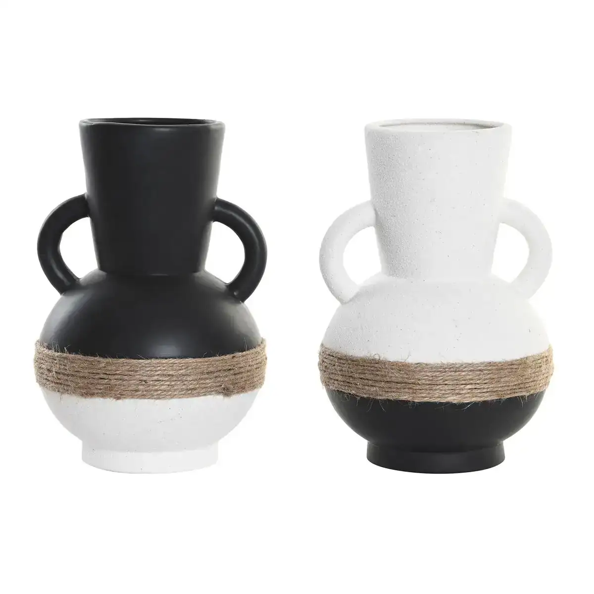 Vase dkd home decor 16 5 x 16 5 x 24 cm ceramique noir marron corde blanc 2 unites _9621. Bienvenue chez DIAYTAR COTE D'IVOIRE - Où le Shopping Rencontre la Qualité. Explorez notre sélection soigneusement conçue et trouvez des produits qui définissent le luxe abordable.