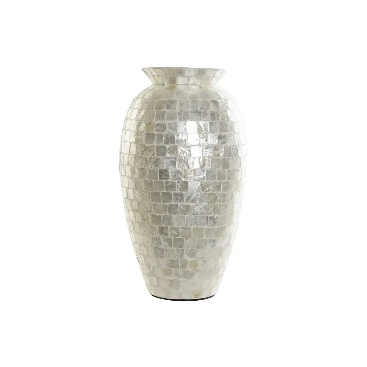 Vase dkd home decor blanc bambou nacre noire mediterraneen 23 x 23 x 41 5 cm_3617. DIAYTAR COTE D'IVOIRE - L'Univers du Choix et de l'Authenticité. Explorez notre catalogue et découvrez des articles qui incarnent le patrimoine du Côte d'Ivoire et la modernité du monde.