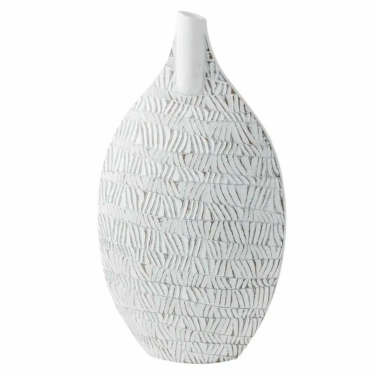 Vase dkd home decor blanc resine moderne 32 x 13 x 57 cm_9678. DIAYTAR COTE D'IVOIRE - L'Art de Vivre avec Authenticité. Explorez notre gamme de produits artisanaux et découvrez des articles qui apportent une touche unique à votre vie.