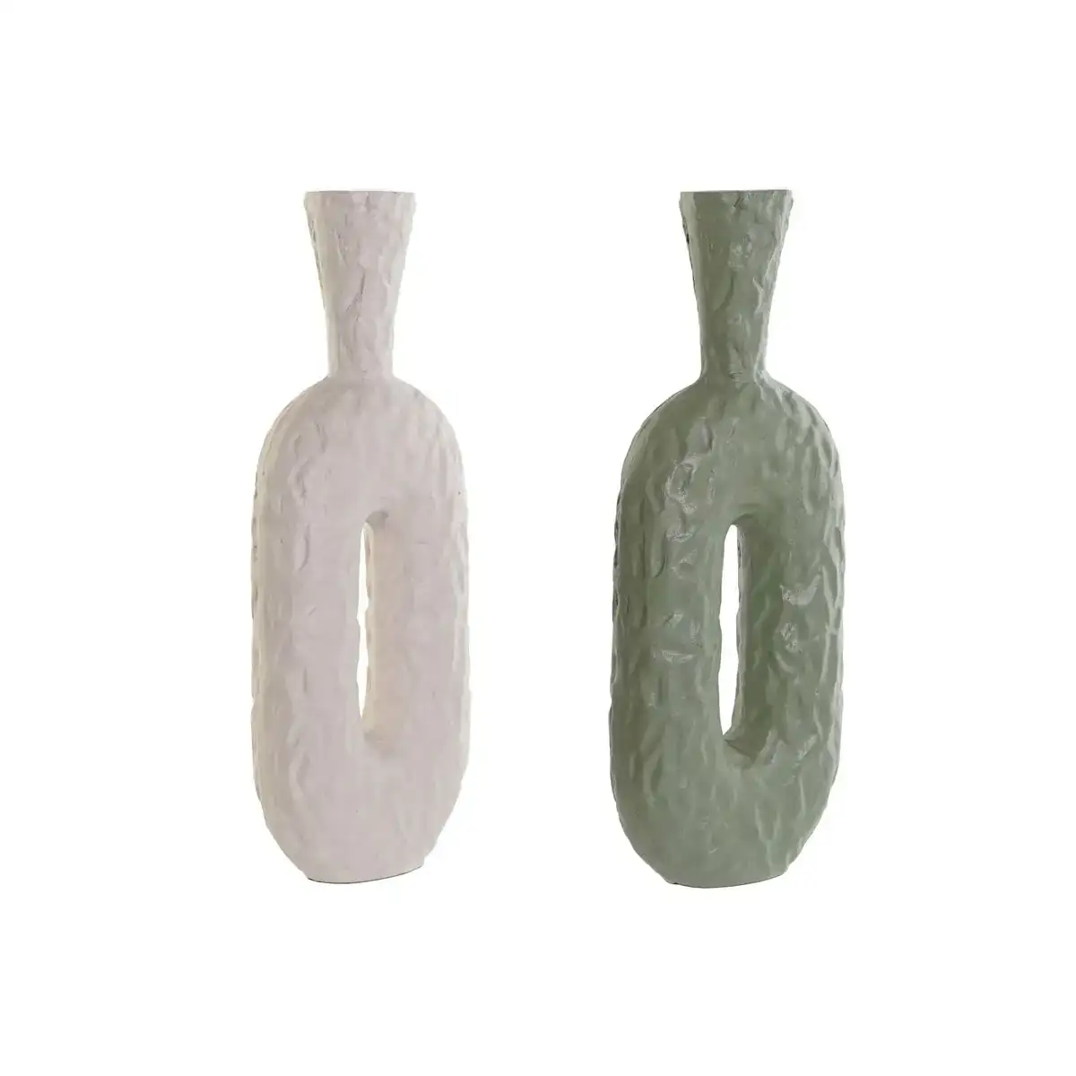 Vase dkd home decor blanc vert aluminium 16 x 7 x 43 cm 2 unites _1772. DIAYTAR COTE D'IVOIRE - Votre Destination Shopping Inspirante. Explorez notre catalogue pour trouver des articles qui stimulent votre créativité et votre style de vie.