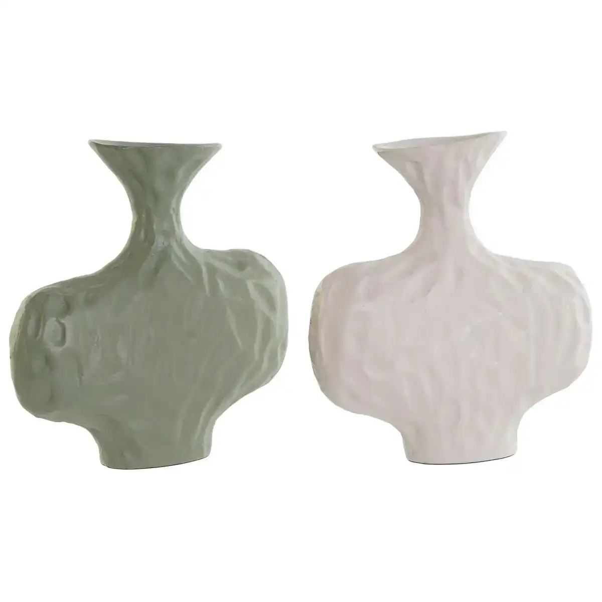 Vase dkd home decor blanc vert aluminium 20 x 6 x 21 cm 2 unites _5914. DIAYTAR COTE D'IVOIRE - L'Art du Shopping Éclairé. Parcourez notre catalogue et choisissez parmi des produits de qualité qui satisferont vos besoins et votre style.