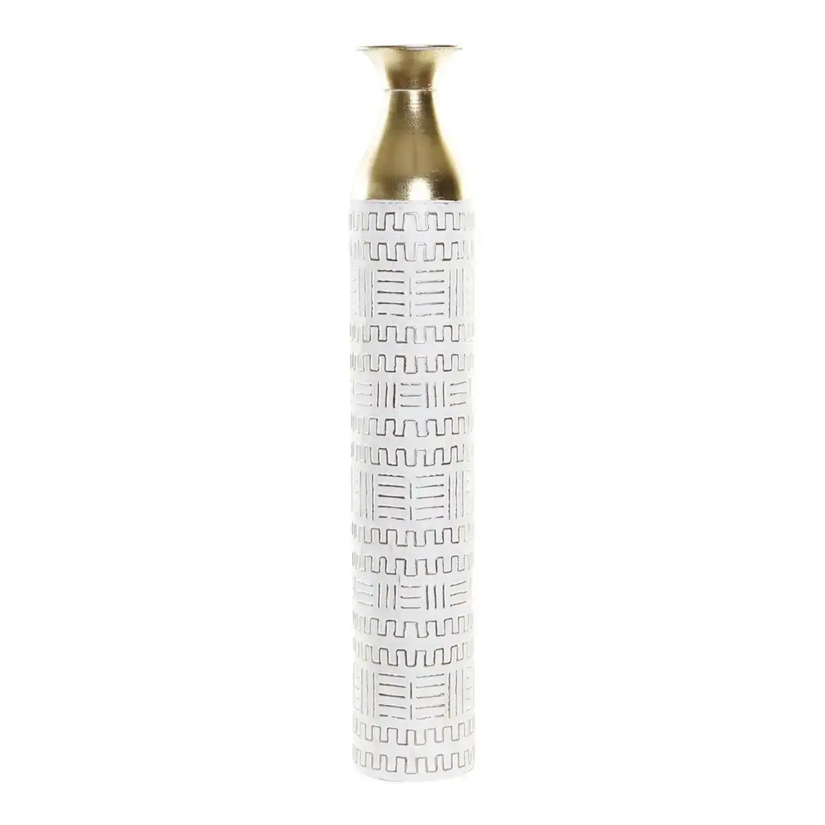 Vase dkd home decor dore metal blanc oriental 14 5 x 14 5 x 85 cm _3129. DIAYTAR COTE D'IVOIRE - Où Chaque Produit est une Promesse de Qualité. Explorez notre boutique en ligne et choisissez des produits qui répondent à vos exigences élevées.