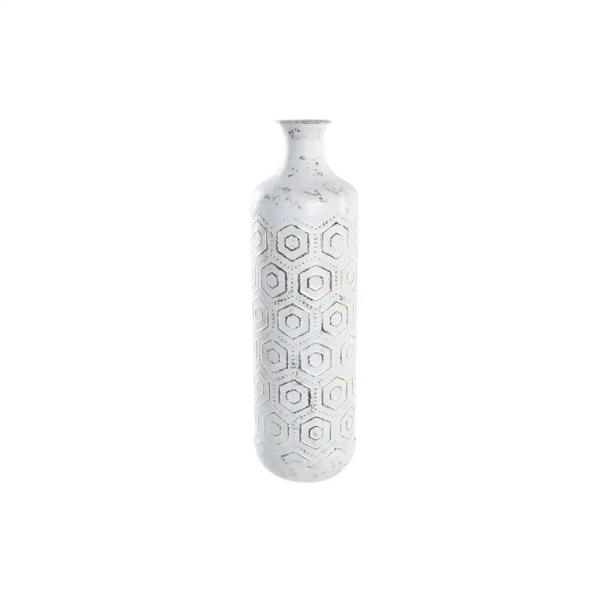 Vase dkd home decor dore metal blanc oriental 17 x 17 x 56 cm _7033. DIAYTAR COTE D'IVOIRE - Là où la Qualité se Marque d'une Touche Côte d'Ivoireaise. Naviguez à travers notre boutique en ligne et choisissez des produits qui allient excellence et tradition.