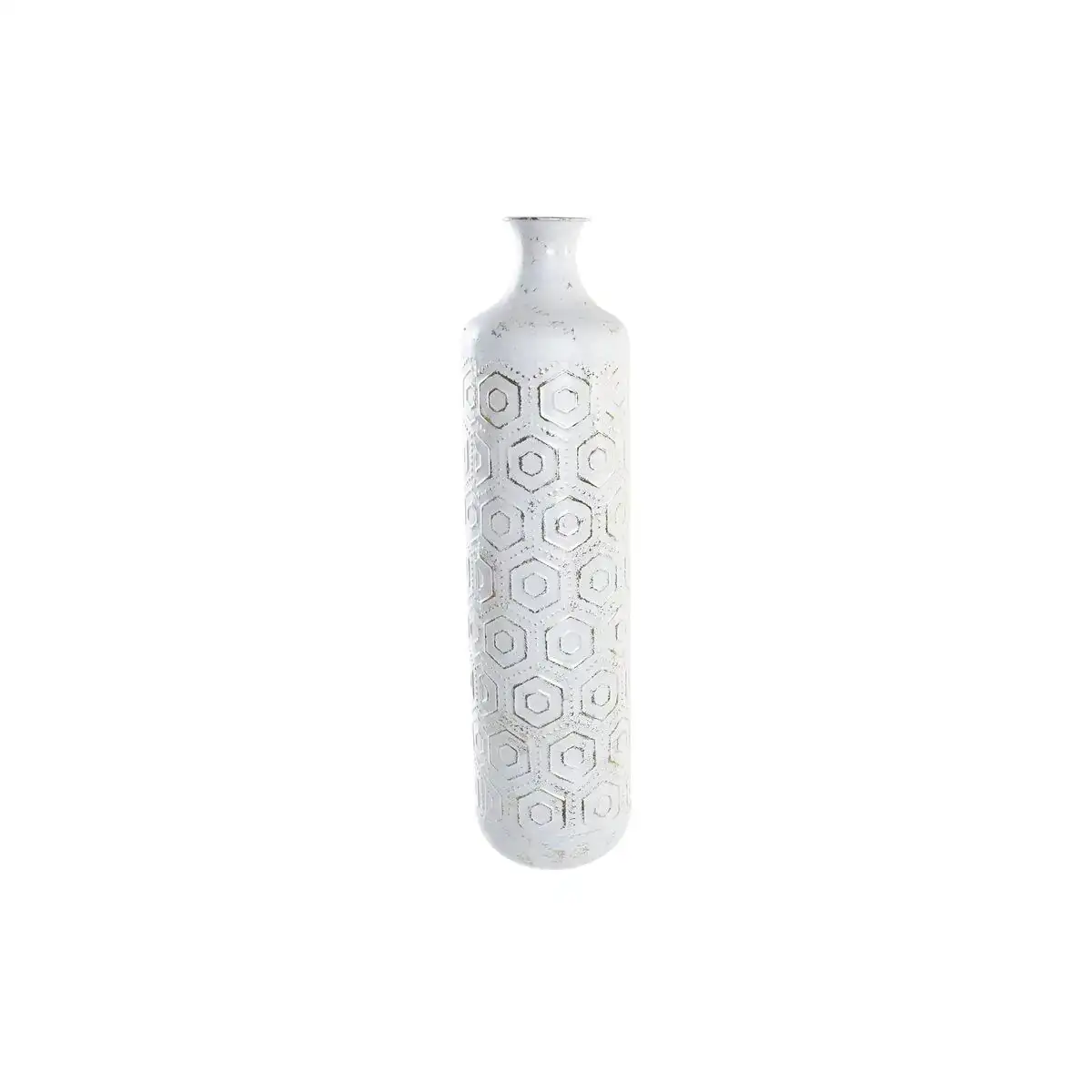 Vase dkd home decor dore metal blanc oriental 17 x 17 x 66 cm _4576. DIAYTAR COTE D'IVOIRE - Votre Passage vers l'Exceptionnel. Explorez notre boutique en ligne, où chaque produit est choisi avec soin pour offrir une expérience de shopping inoubliable.