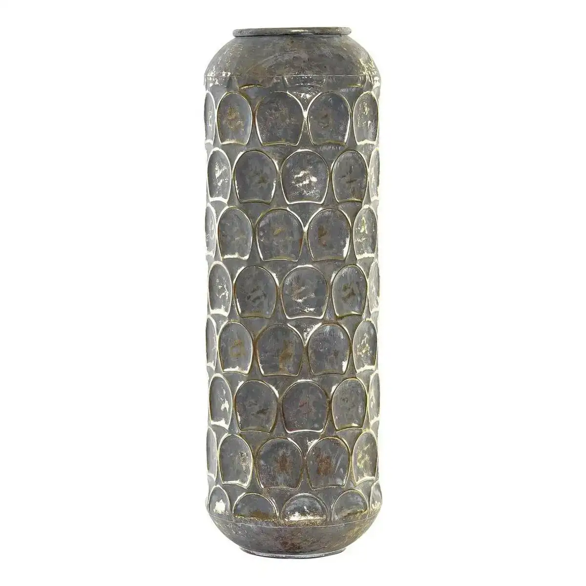 Vase dkd home decor finition vieillie gris dore metal oriental 19 x 19 x 47 cm_2278. DIAYTAR COTE D'IVOIRE - Où Choisir est un Voyage Cultuel. Explorez notre boutique en ligne et découvrez des produits qui célèbrent la richesse et la diversité culturelle du Côte d'Ivoire.