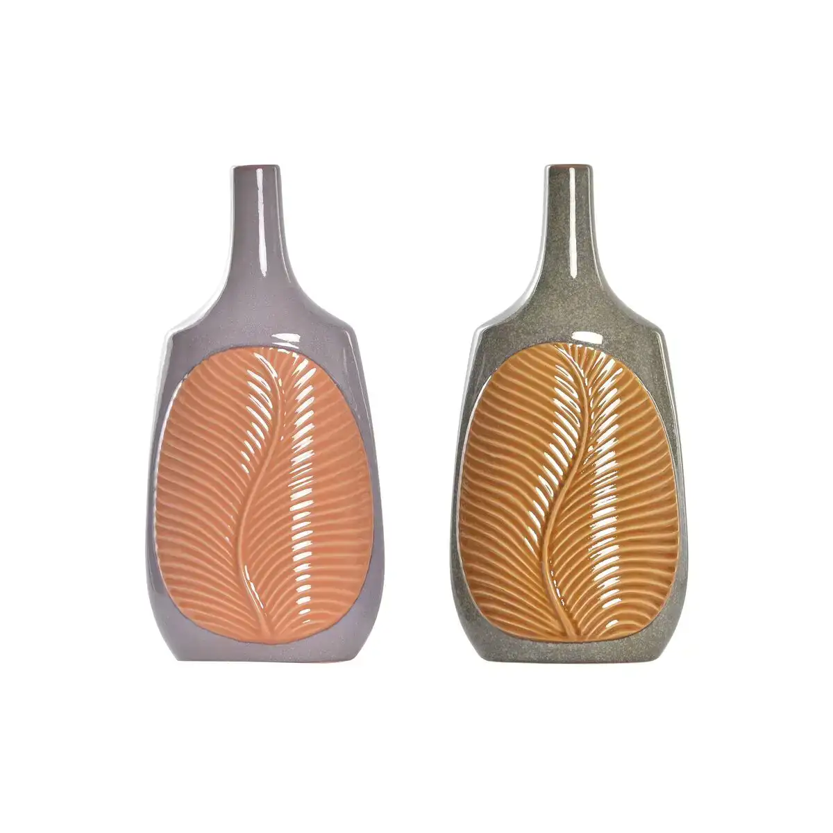 Vase dkd home decor marron orange gres feuille d une plante 18 x 18 x 39 cm 2 unites _1362. Entrez dans l'Univers de DIAYTAR COTE D'IVOIRE - Où le Shopping Devient une Découverte. Explorez nos rayons et dénichez des trésors qui illuminent votre quotidien.