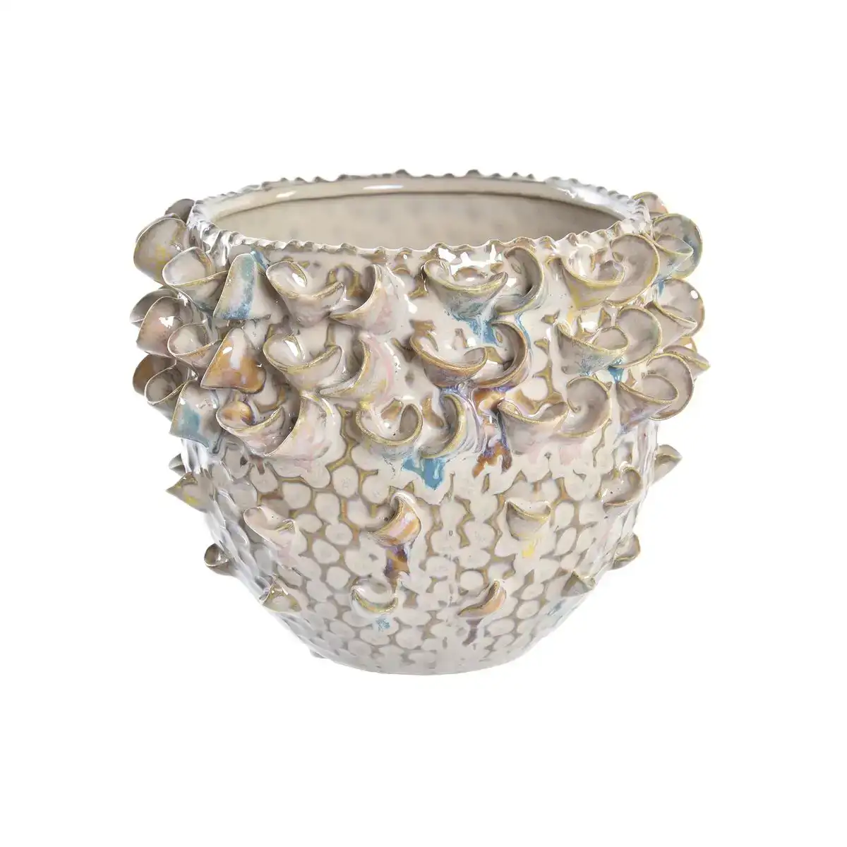 Vase dkd home decor marron porcelaine mediterraneen 17 x 17 x 13 cm_3958. DIAYTAR COTE D'IVOIRE - L'Art de Vivre avec Authenticité. Explorez notre gamme de produits artisanaux et découvrez des articles qui apportent une touche unique à votre vie.