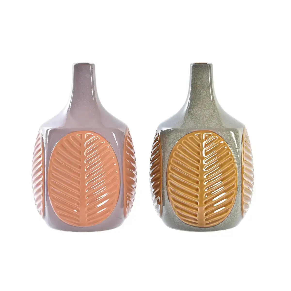 Vase dkd home decor marron rose gres feuille d une plante 17 x 17 x 26 cm 2 unites _8298. Bienvenue chez DIAYTAR COTE D'IVOIRE - Où le Shopping Devient un Voyage. Explorez notre plateforme pour dénicher des produits uniques, racontant l'histoire et l'âme du Côte d'Ivoire.