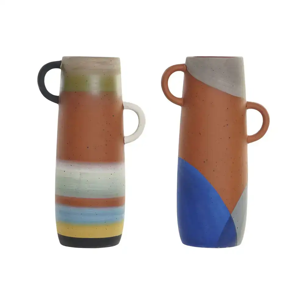 Vase dkd home decor multicouleur terre cuite 16 5 x 9 2 x 26 cm 2 unites _2677. DIAYTAR COTE D'IVOIRE - Où Choisir est un Acte d'Amour pour le Côte d'Ivoire. Explorez notre boutique en ligne et choisissez des articles qui célèbrent la culture et l'artisanat du pays.
